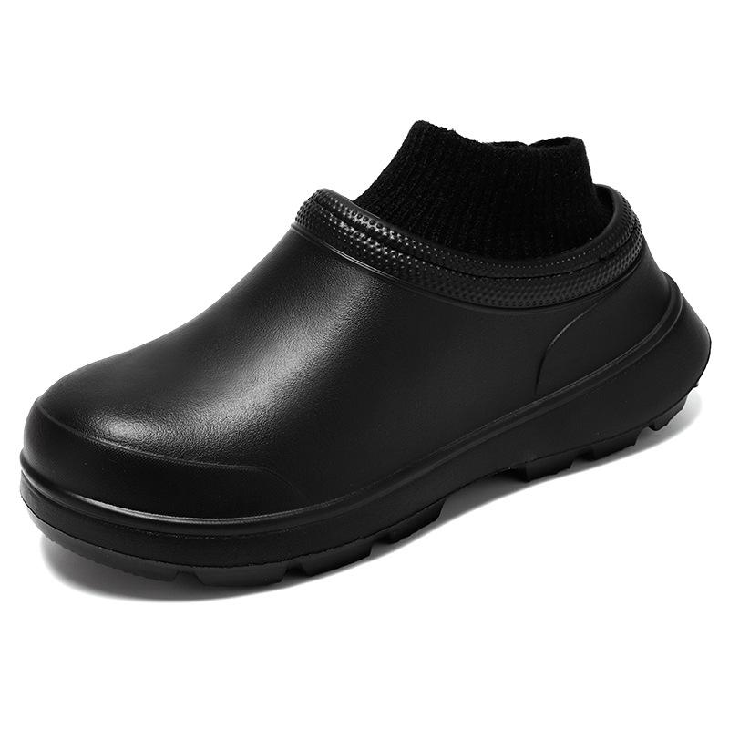 Unisex EVA Hausschuhe Rutschfest Wasserdicht Ölfest Küchenschuhe Indoor Lässig Flach Baumwollpantoffeln Weiche Sohle Klobige Sandalen