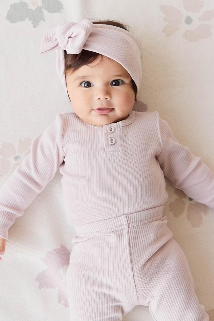Jamie Kay OCM Ribbed Long Sleeve Bodysuit in Violet Tint Baby Size Size 80 (JBCO259015), LPNK,