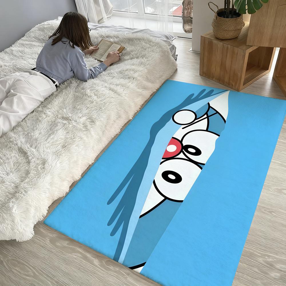 Doraemons Cartoon Fans Floor Mat Soft Thickened Absorbent Non-Slip Bedroom Living Room Door Mat Home Decor Flannel Rugs