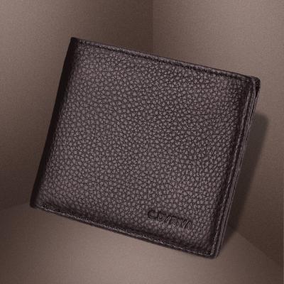 Men's Short Leather Wallet Plus Circumference Large Capacity with Zipper Men's Wallet First Layer Cowhide Soft Leather Clip