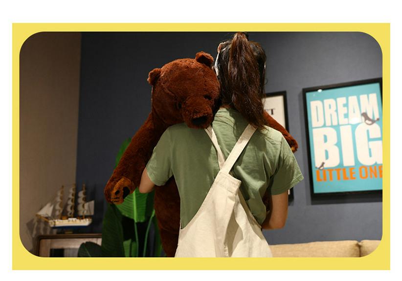 Cute Brown Teddy Bear Hug Pillow Plush Toy - Big Bear Doll Gift