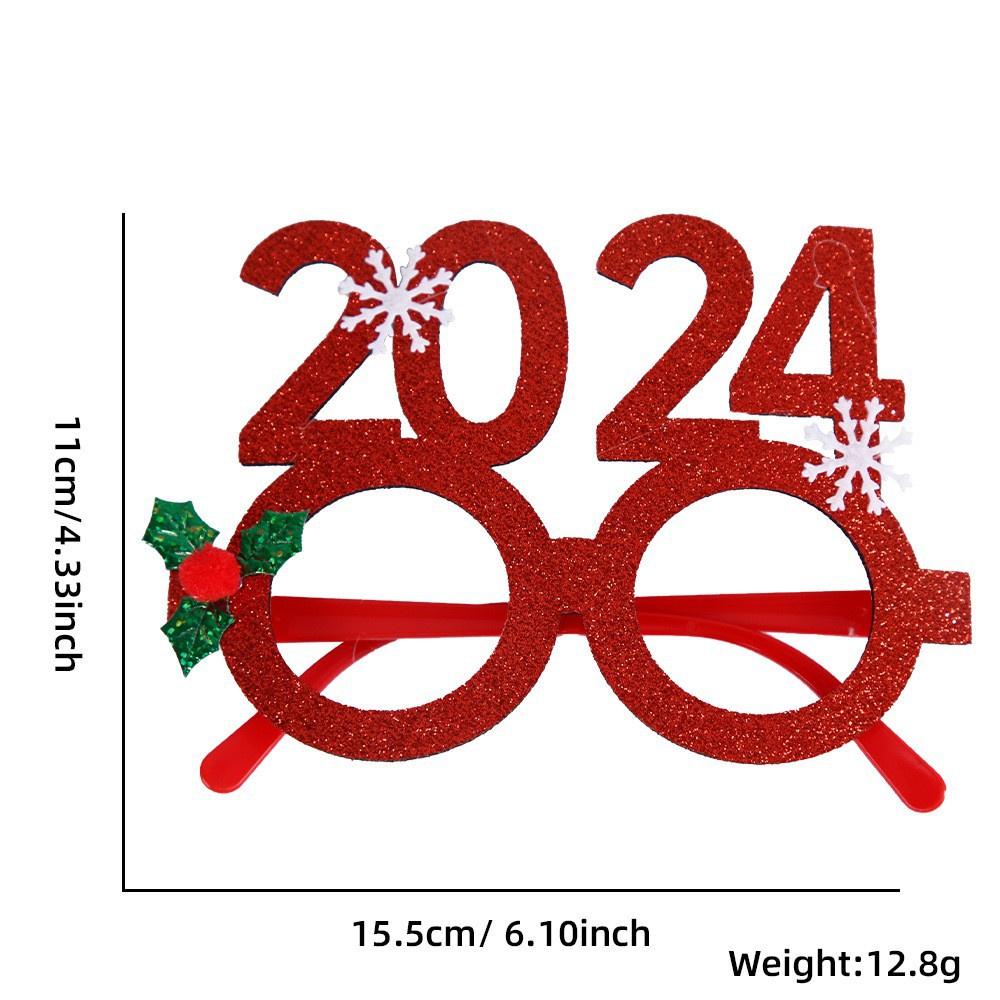 2023 Cross-border Christmas Decorative Glasses Adult And Children's Props Snowman And Butterfly Bow Glasses Frame Cartoon Style Characters)