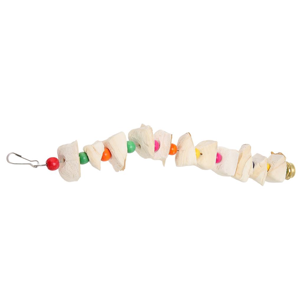 Bird Chewing Toys Colorful Natural Calcium Supplement Teeth Grinding Parrot Cuttlebone Chew Toy with Bell XL