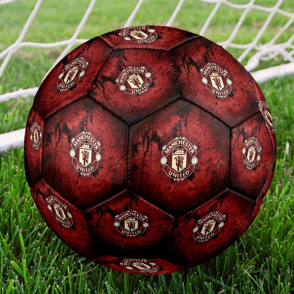 Man U logoSoccer Ball Colorful All Ages Machine Stitched PVC Competition Ready Durable High-Bounce