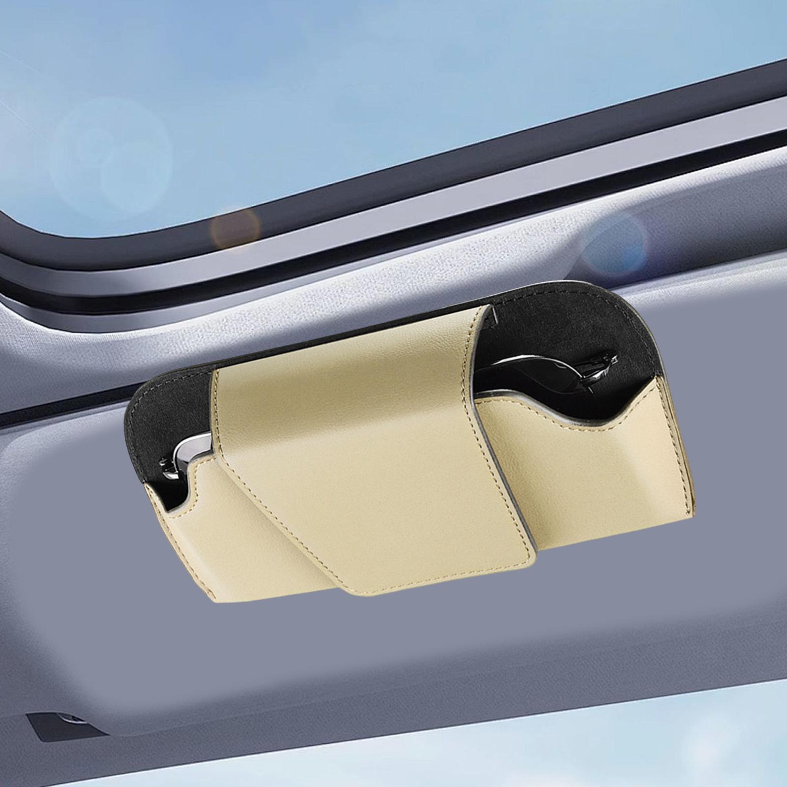 

Держатель для солнцезащитных очков на козырек автомобиля Универсальный контейнер для очков Органайзер для хранения очков Автомобильные аксессуары для интерьера бежевый