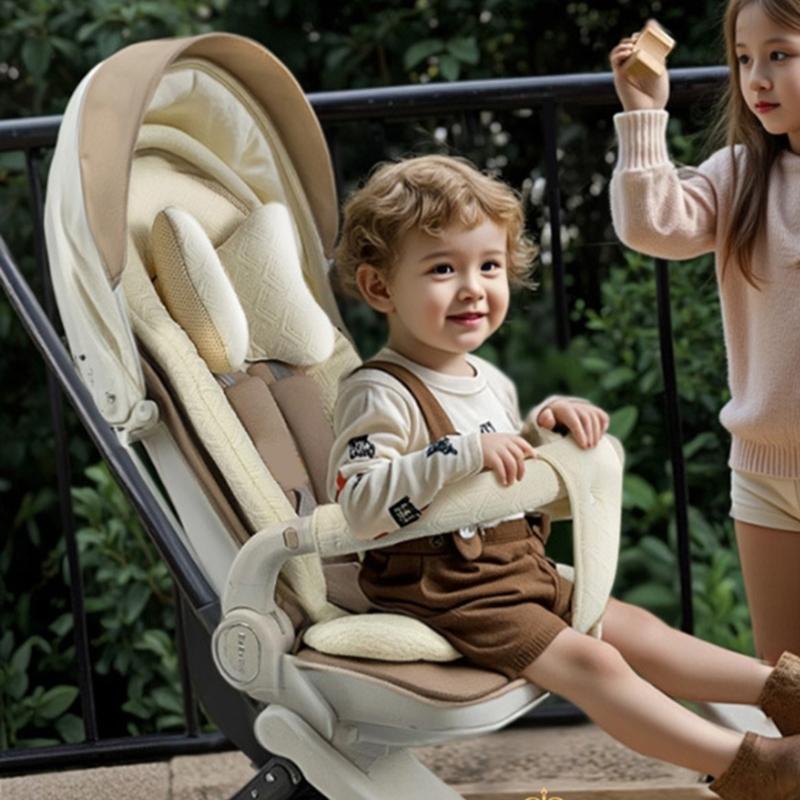 Strollers Seat Insert 5PCS Cotton Polyester Blend Double Sided Summer Winter Use Easy To Clean Secure with Pillow