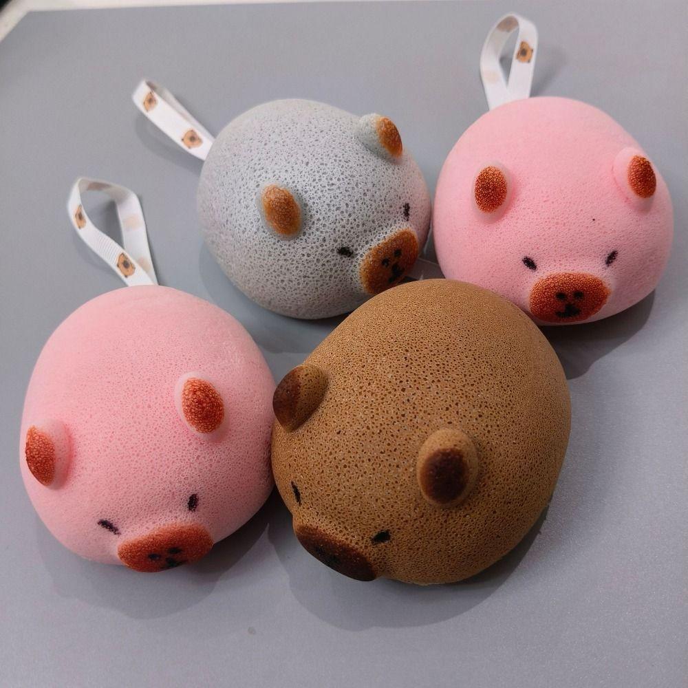 

2Pcs Easy Foaming Cartoon Bath Sponge Exfoliating Dead Skin Remover Soft Shower Body Scrubber Kids коричневий