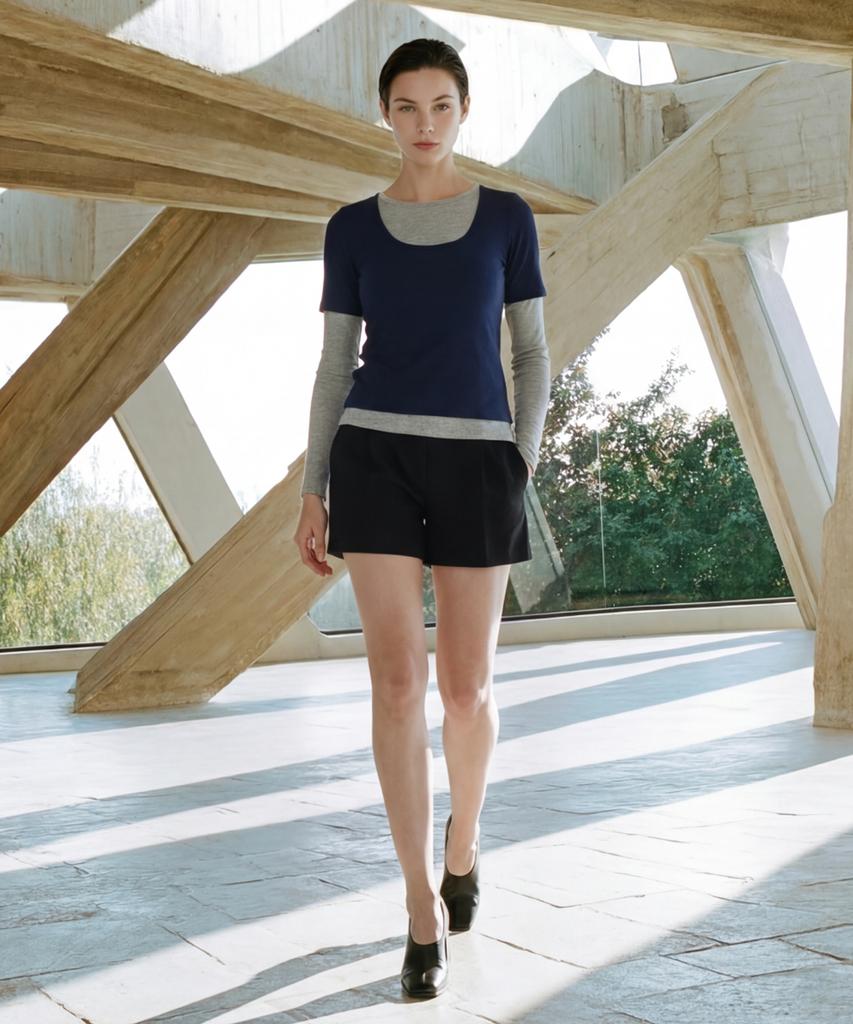 NORMOR Overlay T-Shirt Melange