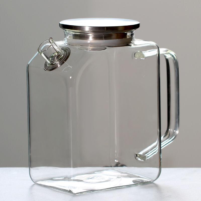 

Refrigerator glass kettle, cooling kettle, high-temperature resistant kettle, square household juice, large capacity