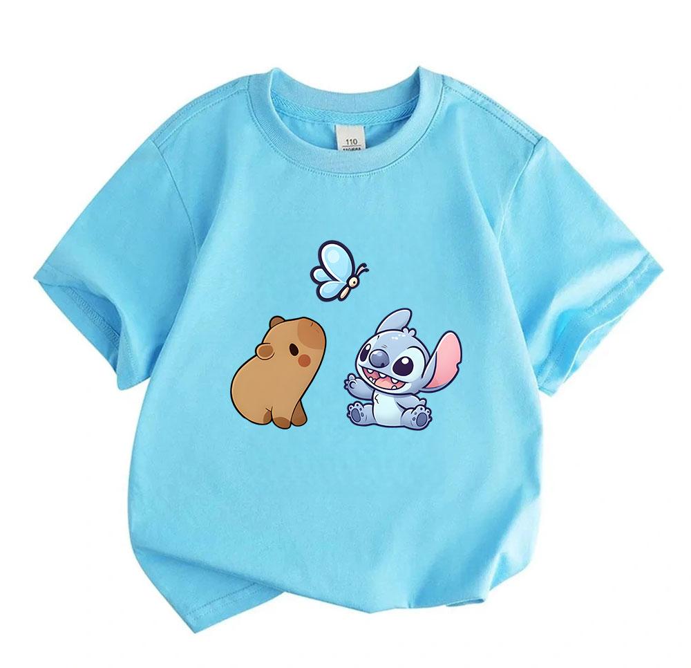 Kids Boys Girls 100% Cotton Crew Neck Short Sleeve T-Shirt C