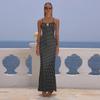 Suspender sexy hollow polka dot print dress women's 2026 European and American summer new Spice Girl long dress