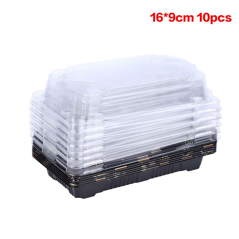 10 szt. pogrubionych pudełek na sushi z pokrywkami, jednorazowe, ekologiczne pojemniki na żywność, pudełka na wynos, pojemniki na wynos