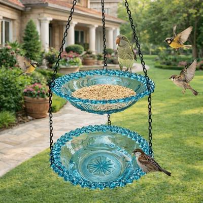 Flower Shaped Bird Bathtub Transparent Hummingbird Feeder Hanging Bird Feeder  Balcony