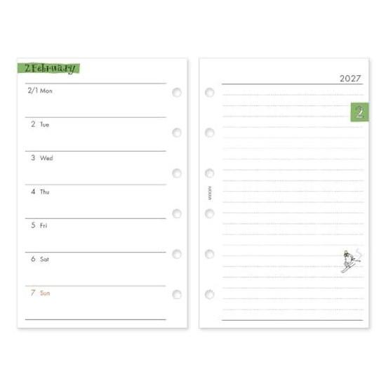 Midori System Notebook Refill 2027 B7 Weekly Ojisaan Pattern (Starts January 2027)