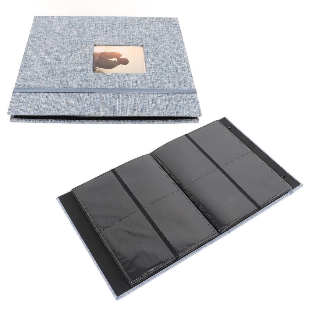 Mini 3in Fotoalbum Baumwoll-Hanf gewebte Hülle 208 Taschen Dekoratives Fotoalbum für Ticketkarte