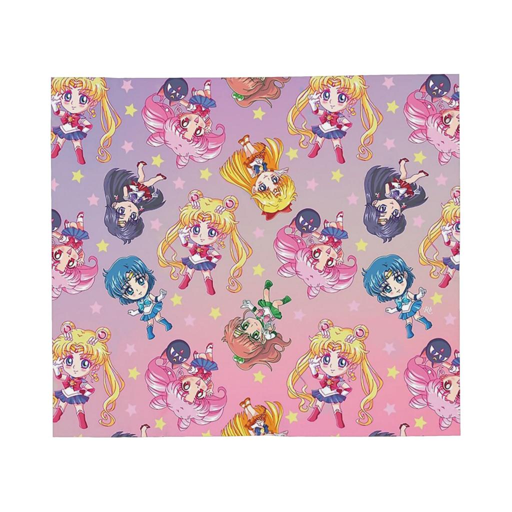 Koce Anime S-Sailor M-Moon Polarowe Na Cały Sezon Wielofunkcyjne Lekkie Cienkie Kocyki na Sofę Sypialnię Poszewki na Kołdrę