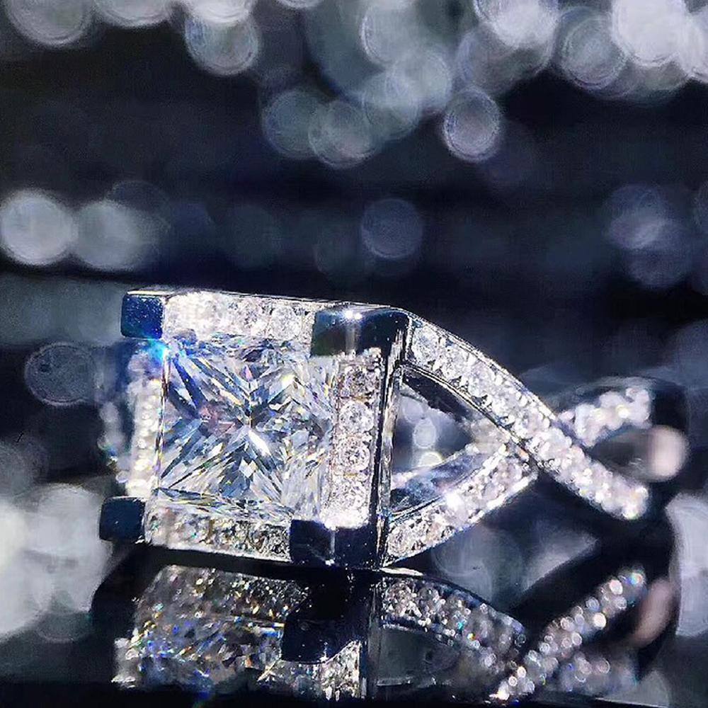 

Huitan Fancy Square Cubic Zirconia Rings for Women Engagement Wedding Accessories High Quality Copper Plated 2022 Trendy Zircon 6