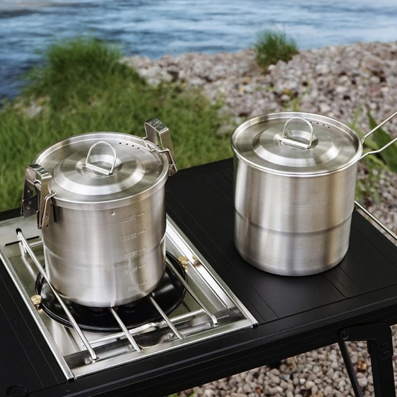 Light weight Outdoor Cooking Stainless Steel Camping Pot Multifunctional For Campers And Adventurers