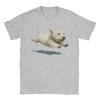 Unisex T-Shirt Lustiger Laufender Hund Kunstdruck Niedlicher Westie Hund Spaß Baumwolle T-Shirt Kurzarm T-Shirts Rundhals Kleidung Einzigartig