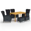 VidaXL Garden Dining Set, 7 Pcs, Dark Grey