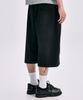 TAKEASY One-Pleat Dual-Pocket Sweat Shorts (Black)
