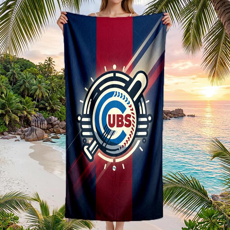 Asciugamano da Spiaggia alla Moda Chicago Cubs Asciugamano Portatile Morbido ad Asciugatura Rapida per Nuoto Campeggio Vacanze