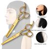 Stainless Steel Gold Hand-Shaped Hairdressing Scissors for Cutting and Thinning Hair