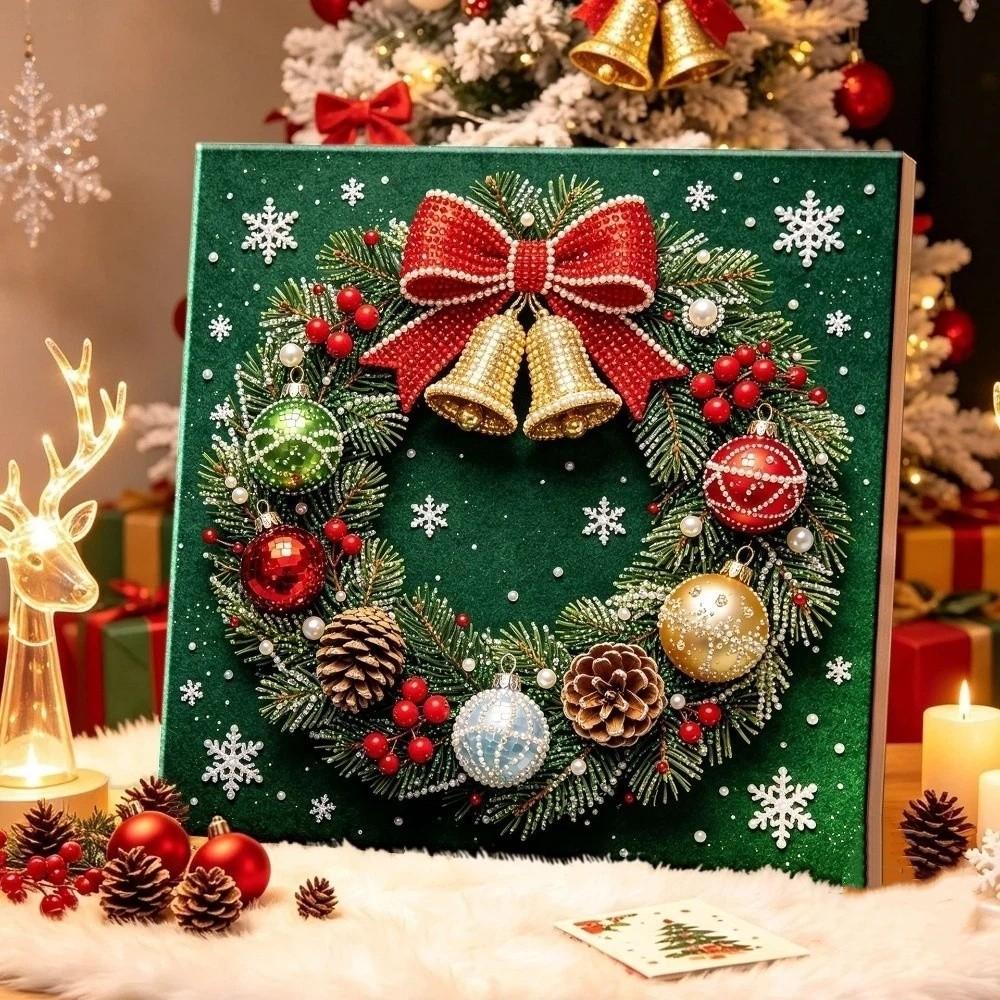 With Frame DIY Pearl Bead Art Set Handmade Christmas Decor Santa Crystal Painting Set  Christmas