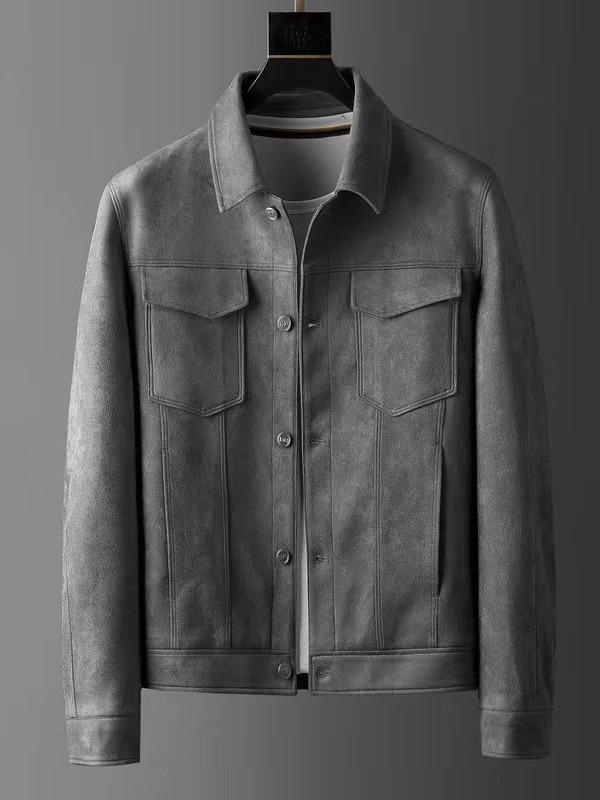 Herren Slim Wildleder Revers Jacke - Herbst/Winter Freizeit- & Business-Stil