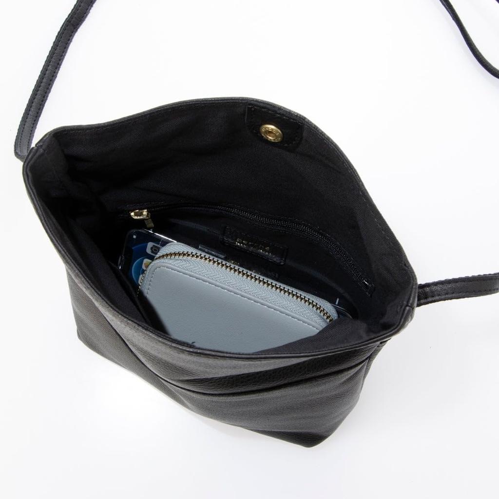 Perke Garment Leather Sustainable Mini Shoulder Bag 80-00-00093 Black