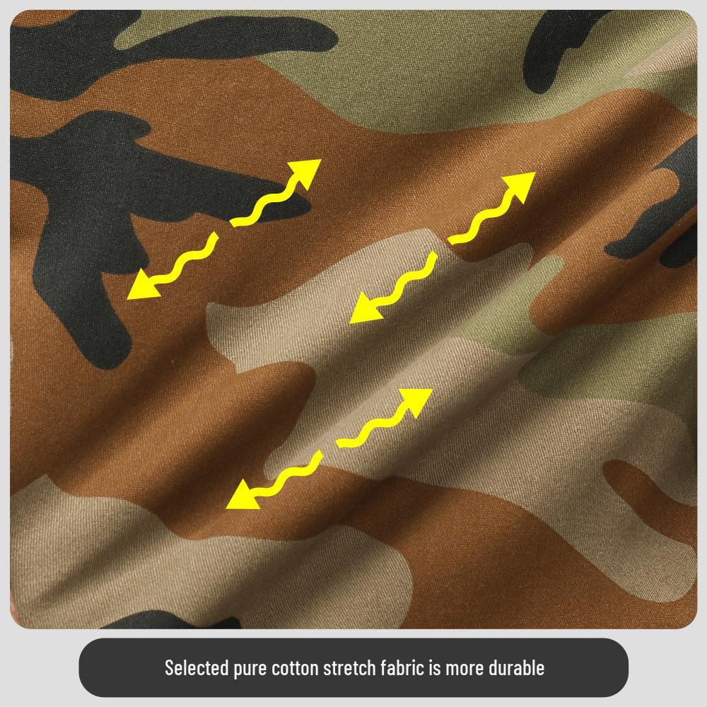 Men's Camouflage Workwear Set: Multi-Pocket, Wear-Resistant, Anti-Scald, Stretchy for Electric Welders, Spring/Autumn Style