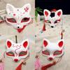 Beautifully Handpainted Kitsune Mask With Japanese Anime Design For Cosplay And Halloween
