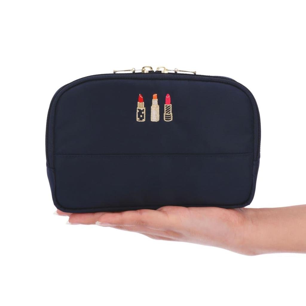 Artisan & Artist Slope-Shaped Cosmetic Pouch, Embroidered Rouge, 4OP-ER110H