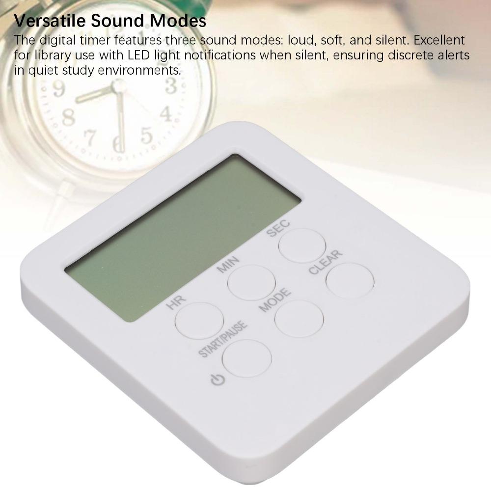 24H Timer White Countdown Timer Portable Alarm Clock  For Classroom