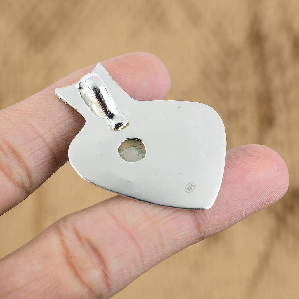 Birthday Gift For Her Natural Moonstone Gemstone Pendant 925 Sterling Silver