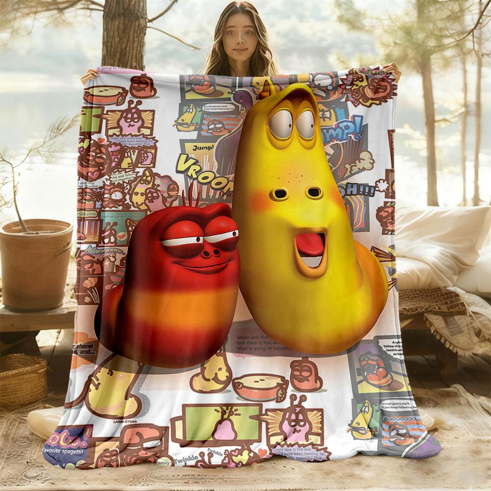 1 Stück Larva Love Outdoor-Decke Leichte Flanelldecke, Ganzjahresnutzung für Sofa, Bett, Reisen, Camping, Wohnzimmer, Büro, Couch062