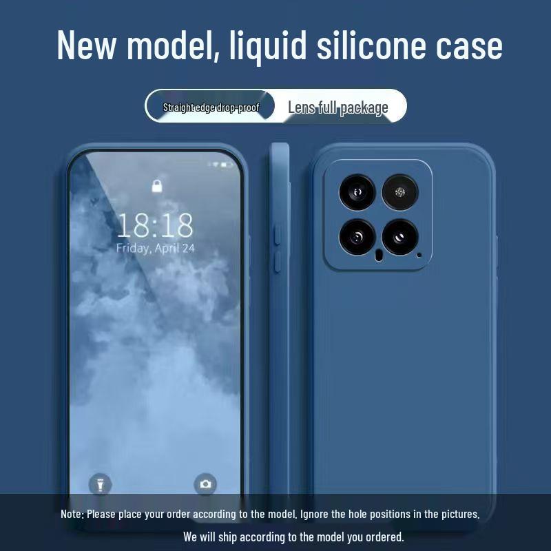 Xiaomi 14 Silicone Solid Color Anti-Drop Full Coverage Phone Case