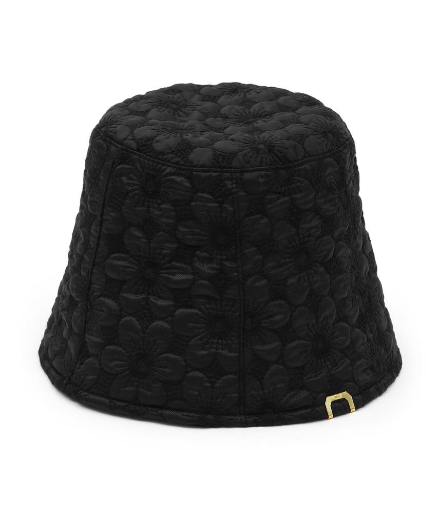 Eondeokeonteulolseutyudio Winter Padded Bucket Hat Stand Bucket / Bonded Flower / Black