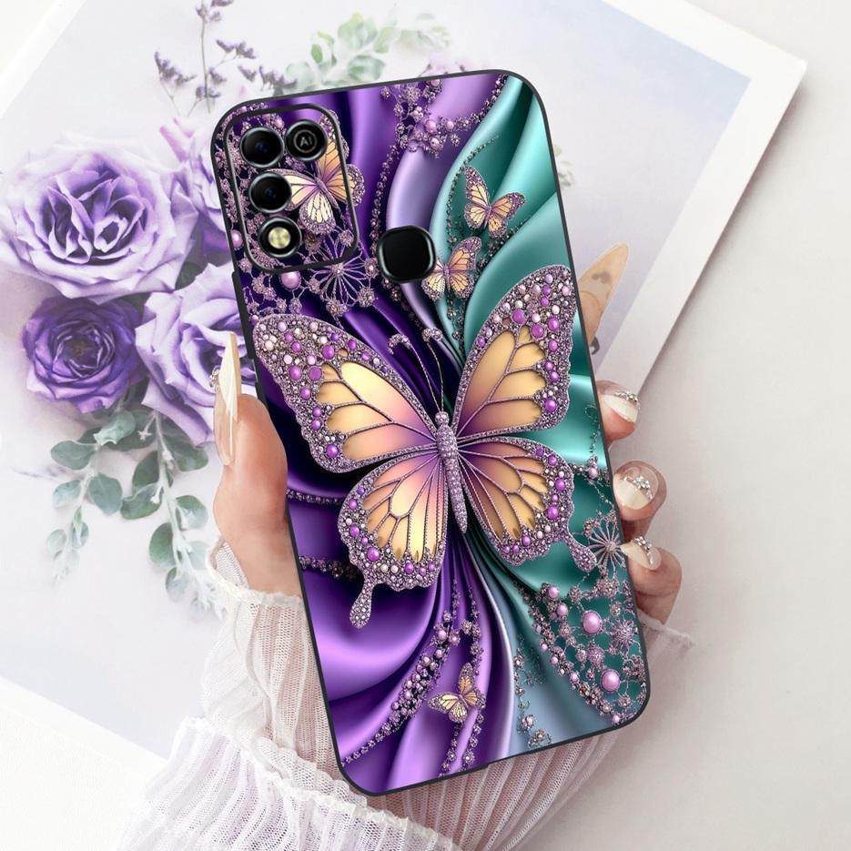 For Infinix Hot 11 Play Case Stylish Butterfly Tree Painted Cover Soft TPU Phone Case For Infinix Hot 10 Play X688C X688B Fundas