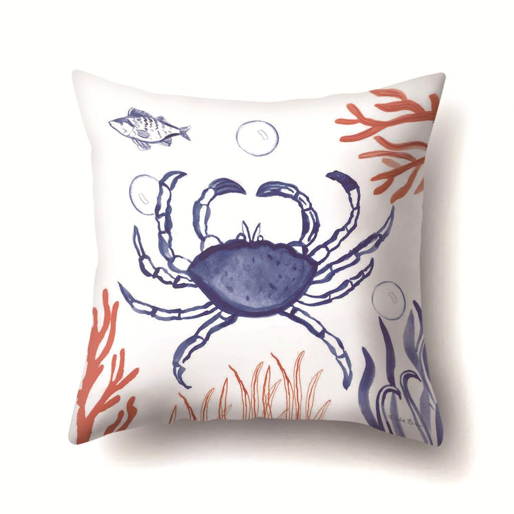 Vintage Marine Cushion Cover Peach Skin Pillowcase Sofa Cushion Pillowcase Suitable for Living Room Car Pillowcase