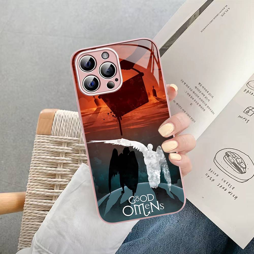 

Tv Show G-Good Omens For IPhone 14 13 12 Mini 11 Pro XS Max X XR 14 Plus Tempered Glass Cover iphone 13