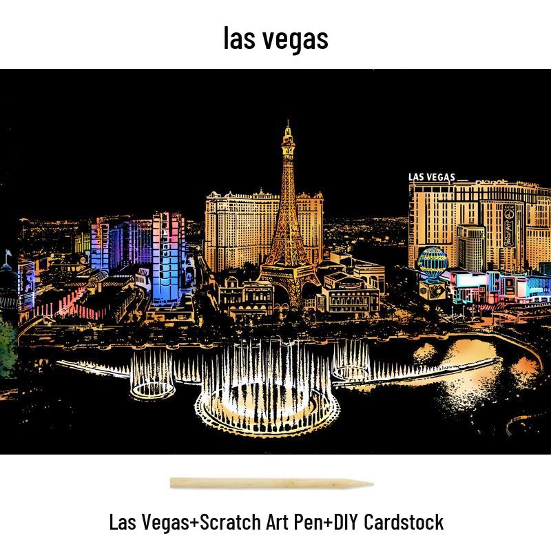 City Night View Scratch Art – DIY Kreatives Handgemachtes Malen Geschenk für Beste Freundin