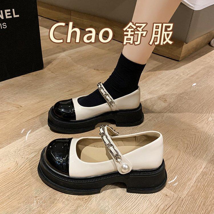 Not tired feet soft-soled Mary Jane single shoes women's new thick-soled small leather shoes thick-heeled versatile single shoes