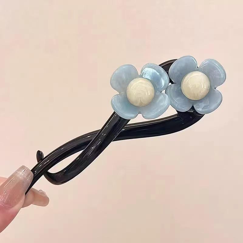 1pc Fashion Elegant Hair Accessory Women's Flower Shaped Twist Clip Suitable For Daily Holiday Wear Elegant Hair Clip Hairpin