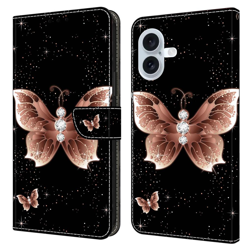 For iPhone 17 Case 3D Pattern PU Leather Wallet Phone Cover with Stand