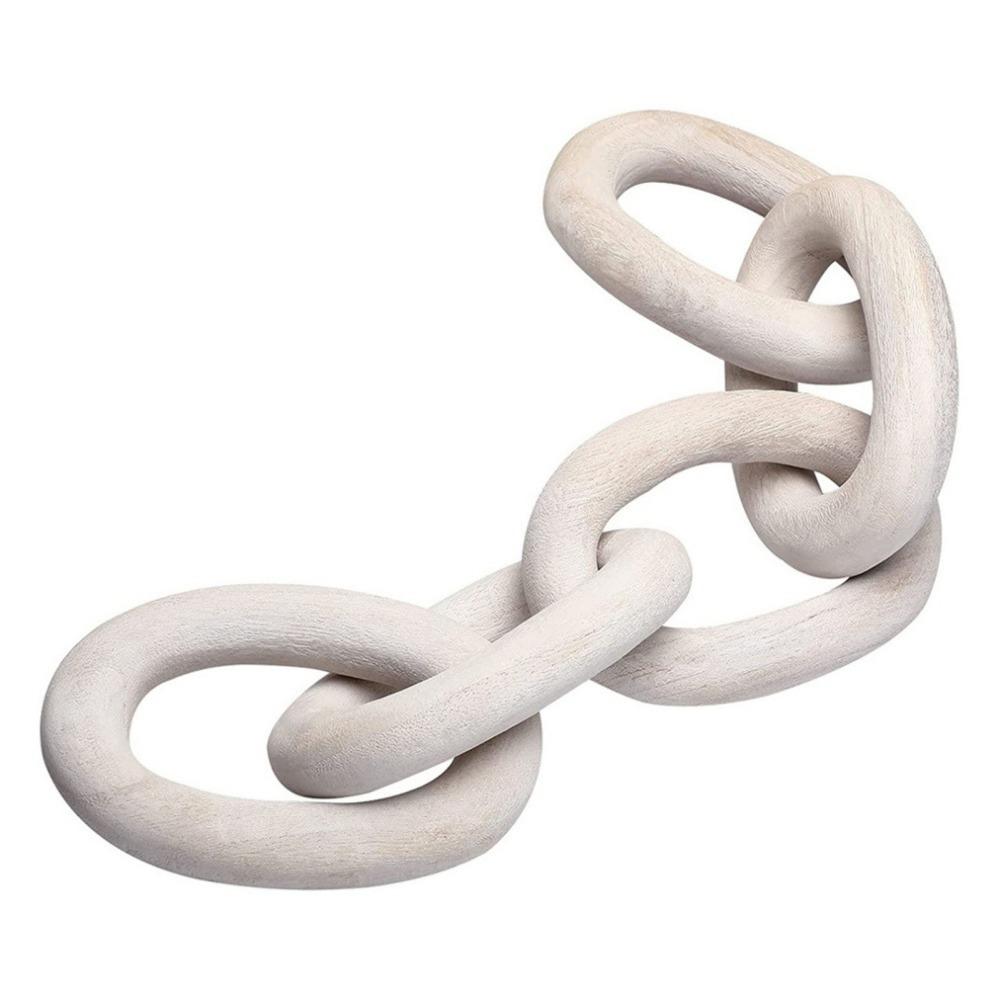Wood Wood Chain Ornament White, Brown Indoor Wooden Ornament Home Furnishing Match
