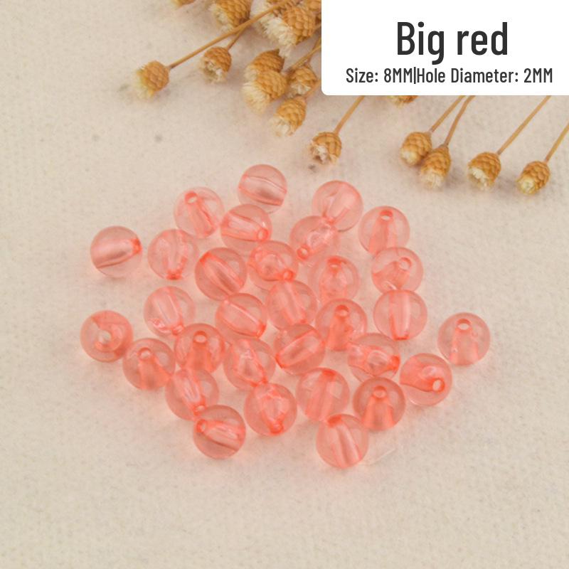 Perforated Transparent Round Acrylic Beads: Solid Color Crystal Resin Beads for DIY Beading Projects
