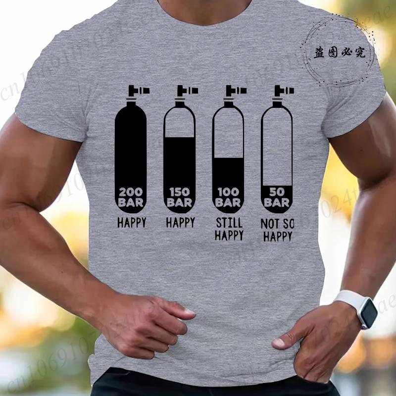 New Trendy Summer Tshirts Fashion Men Women Tshirt Funny Diving Divers 200 Bar Print Tshirts Short Sleeve Tops Diving Tshirts