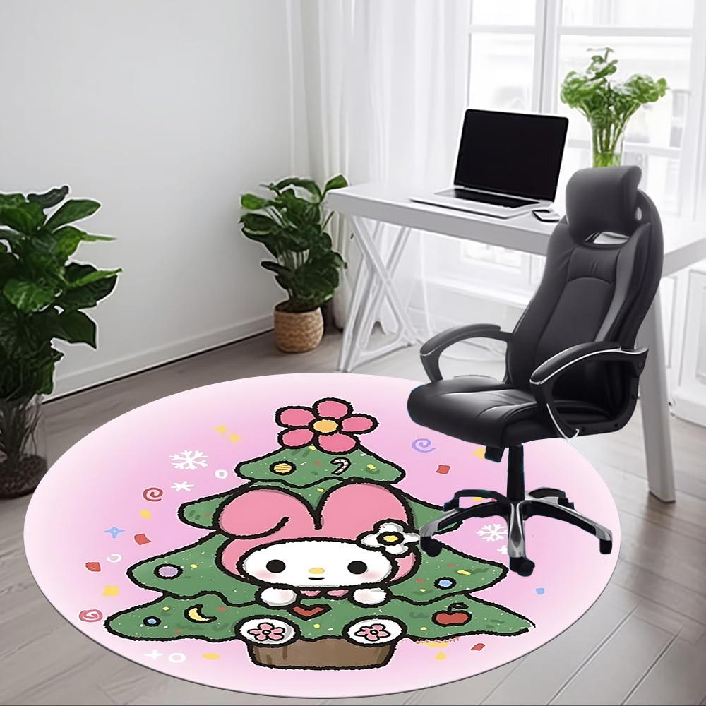 1pc Sanrio Chair Carpet for Office Non-Slip, Soft & Comfortable, Carpet for Office, Gaming, Lightweight Round Floor Mat