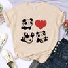 Cartoon Lässig Kreatives T-Shirt Vintage Rundhals Kleidung Lustiges Niedliches Panda Bedrucktes T-Shirt für Damen Sommerärmel